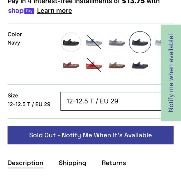 Pediped Barbara Navy Dress Shoes for girls - Picture 13 of 13